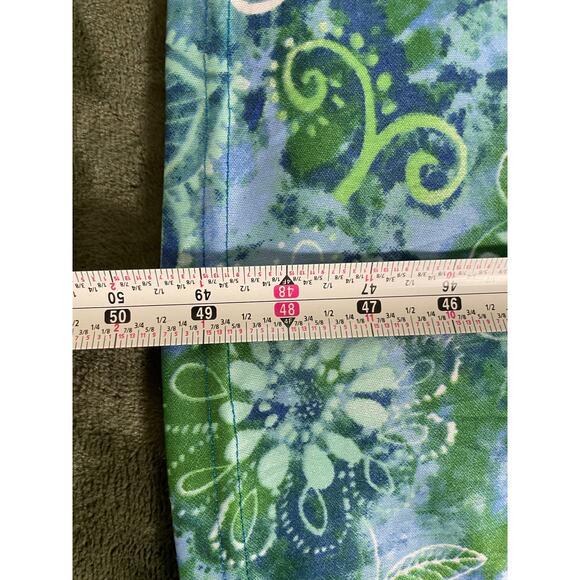 Collections Etc Full Length Robe Housecoat SZ Large Abstract Blue Green pattern - Picture 8 of 9